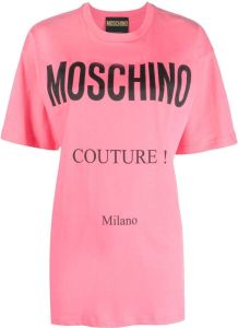 Moschino oversized logo-print organic cotton T-shrt Roze