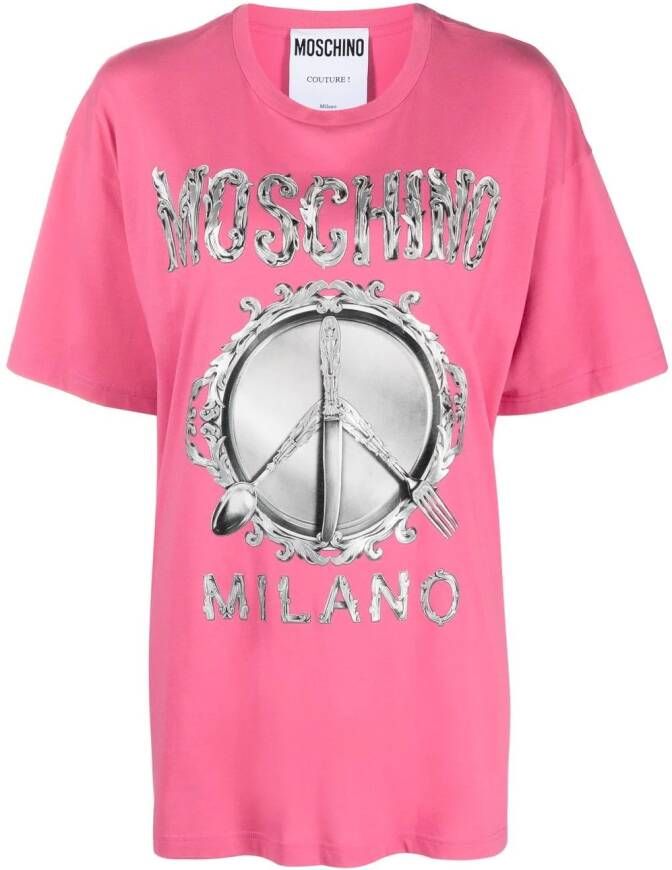 Moschino Oversized T-shirt Roze