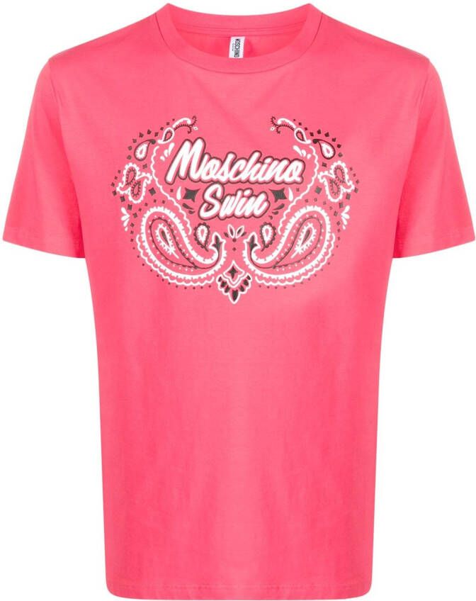 Moschino T-shirt met paisley-print Roze