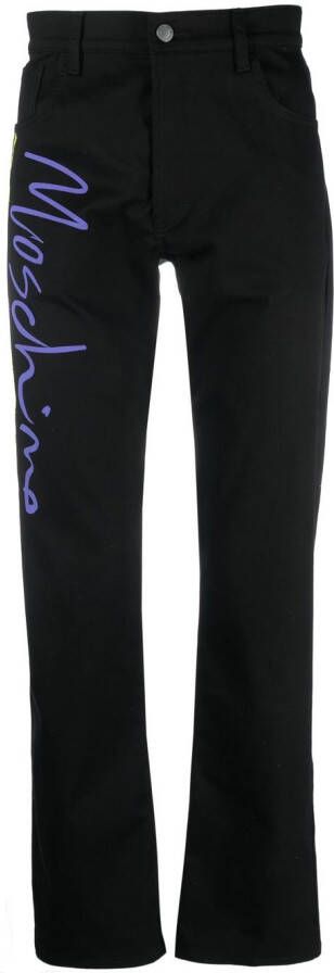 Moschino Pantalon met logoprint Zwart