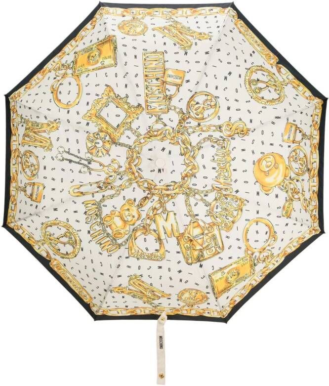 Moschino Paraplu met barokprint Beige