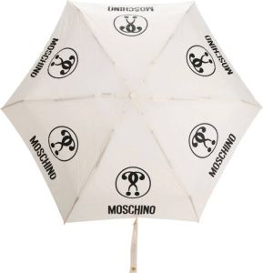 Moschino Paraplu met logo Beige