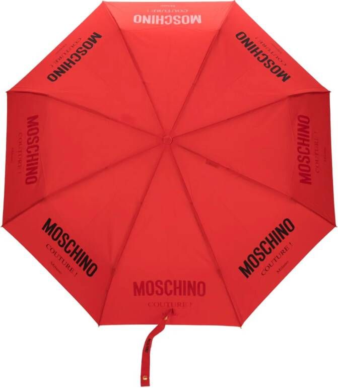 Moschino Paraplu met logoprint Rood