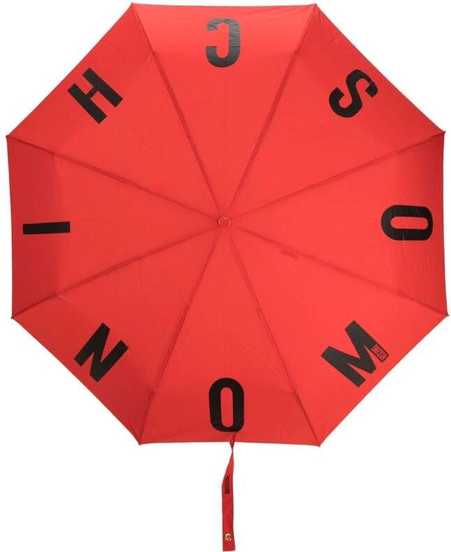 Moschino Rode Logo Print Paraplu Rood Dames