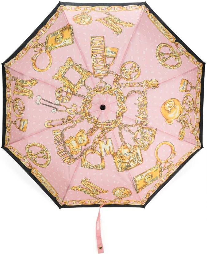 Moschino Paraplu met logoprint Roze