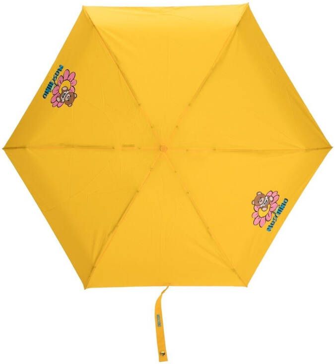 Moschino Paraplu met speelgoedbeer print Geel