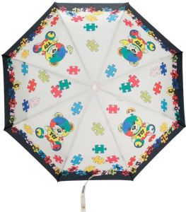 Moschino Paraplu met speelgoedbeer print Wit