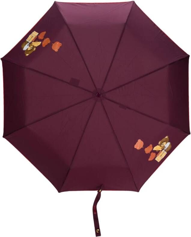 Moschino Paraplu met teddybeerprint Rood