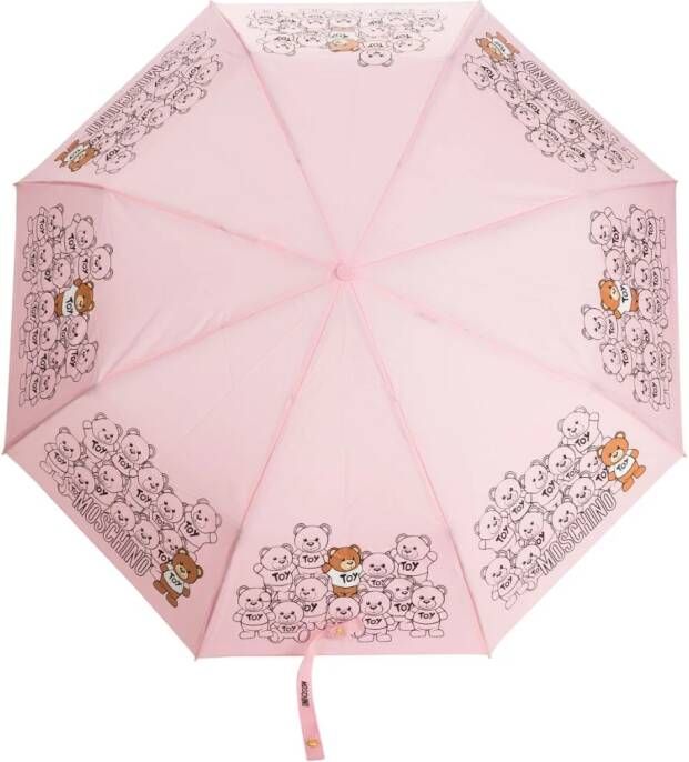 Moschino Paraplu met teddybeerprint Roze