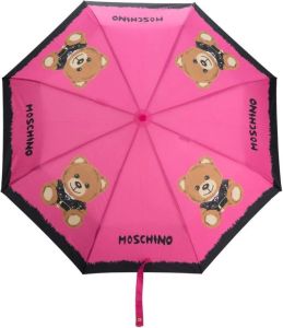 Moschino Paraplu met teddybeerprint Roze