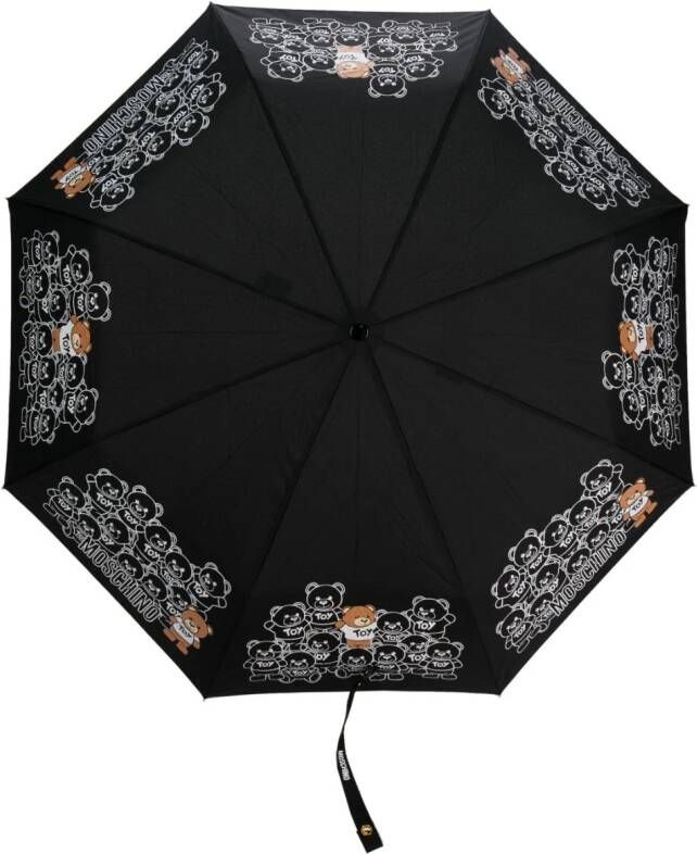 Moschino Paraplu met teddybeerprint Zwart