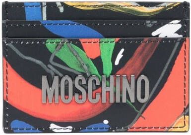 Moschino Pasjeshouder met logoplakkaat Zwart
