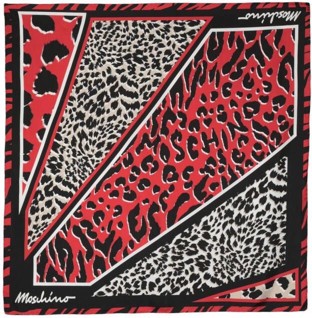Moschino Plaid met luipaardprint Rood