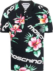 Moschino Poloshirt met bloemenprint Zwart