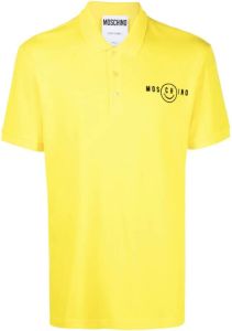 Moschino Poloshirt met geborduurd logo Geel