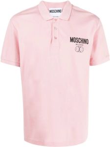 Moschino Poloshirt met geborduurd logo Roze