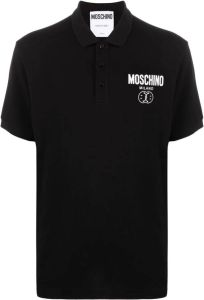 Moschino Poloshirt met geborduurd logo Zwart