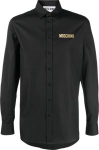 Moschino Poloshirt met logo-reliëf Zwart