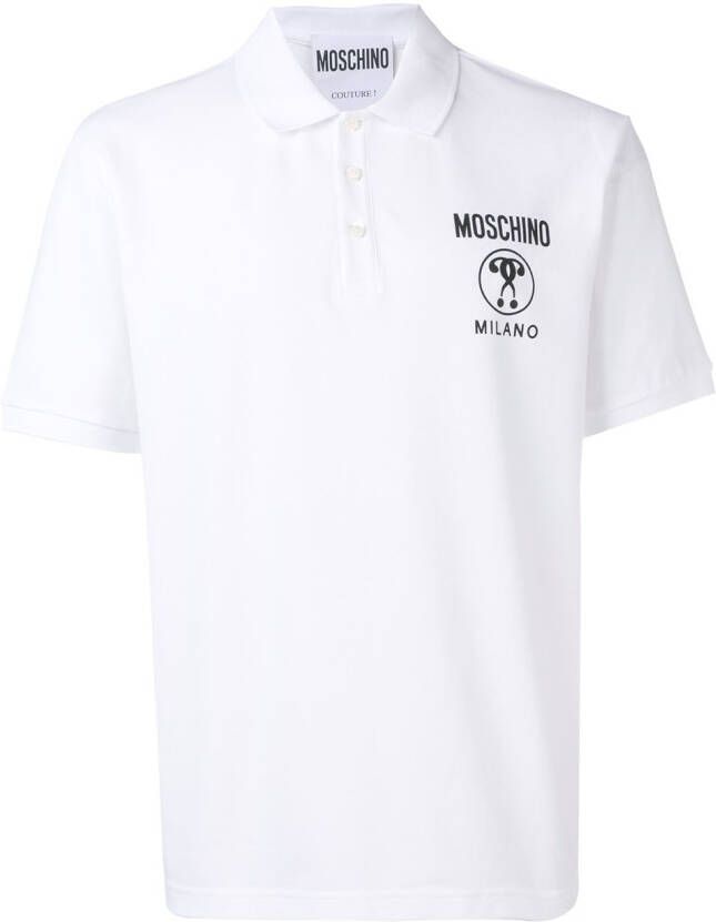 Moschino Poloshirt met vraagteken logo Wit