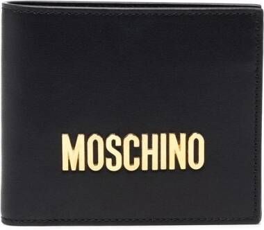 Moschino Portemonnee met logoplakkaat Zwart