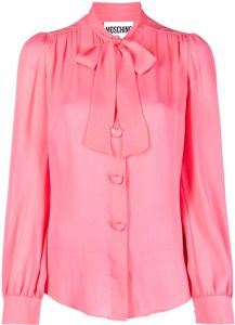 Moschino pussy-bow collar blouse Roze