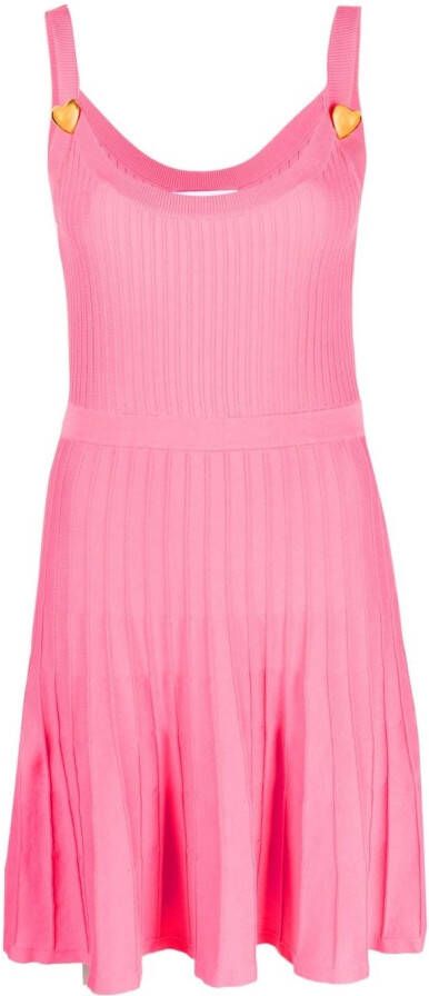 Moschino Ribgebreide jurk Roze