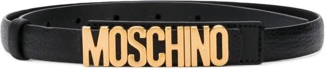 Moschino riem met gegraveerd logo Zwart