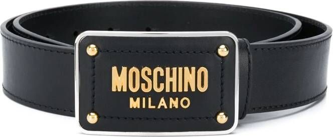 Moschino Riem met logo Zwart