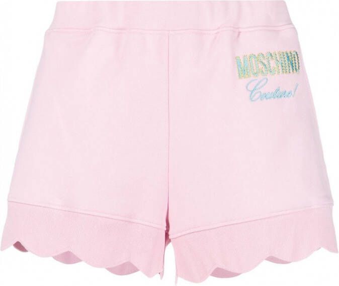 Moschino Shorts met gewelfde afwerking Roze