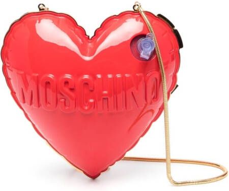 Moschino Schoudertas met opblaasbaar hart Rood