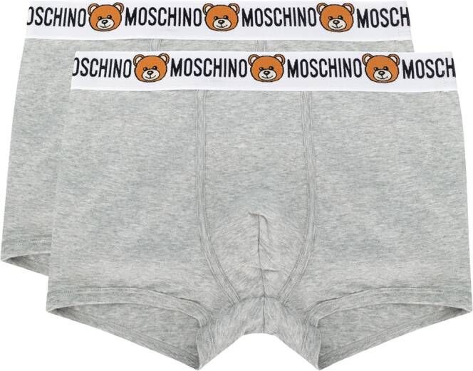 Moschino Set van 2 boxers met logo Grijs