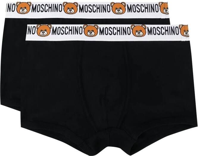 Moschino Set van 2 slips met logo Zwart