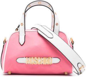 Moschino Shopper met logoplakkaat Roze