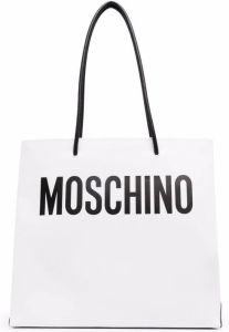 Moschino Shopper met logoprint Wit