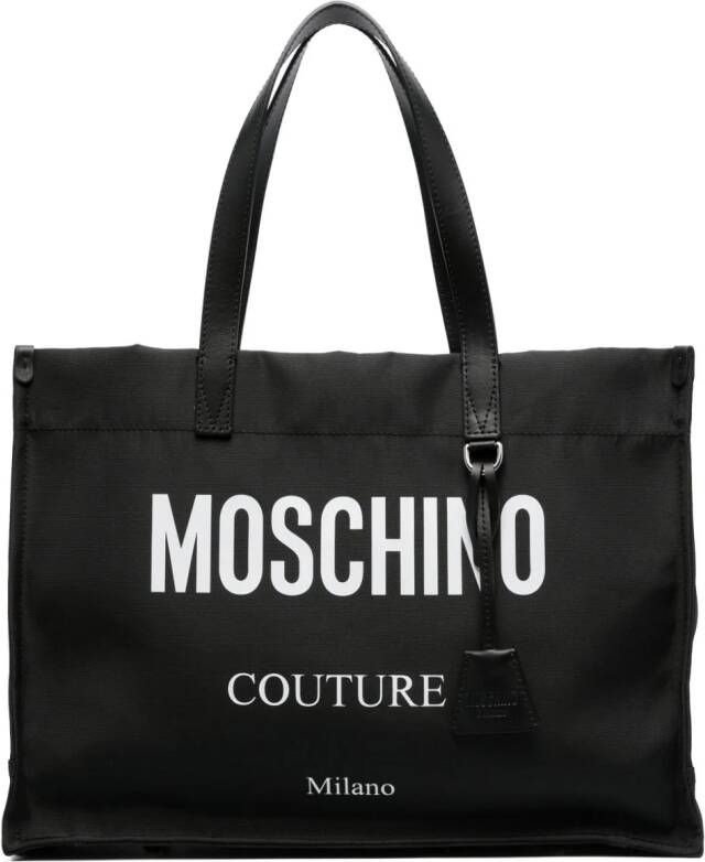 Moschino Shopper met logoprint Zwart