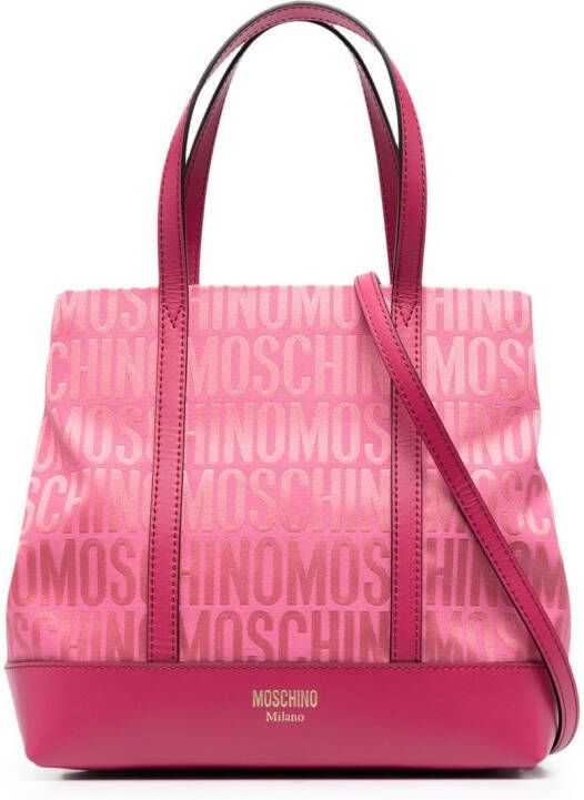 Moschino Shopper met monogram patroon Roze