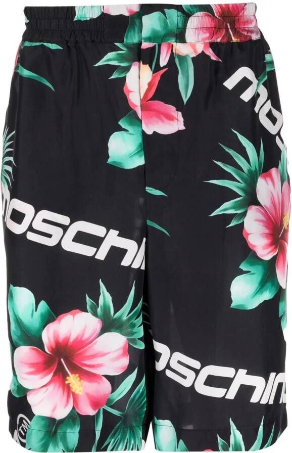 Moschino Shorts met bloemenprint Zwart