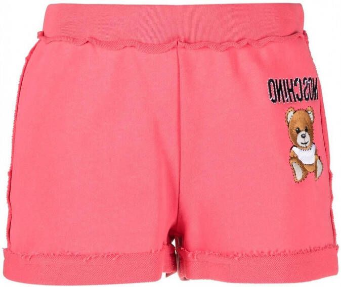 Moschino Shorts met geborduurd logo Roze