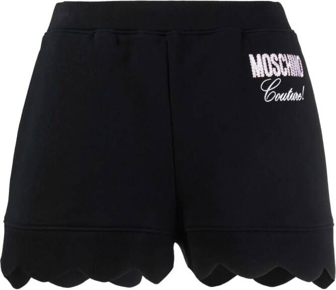 Moschino Shorts met geborduurd logo Zwart