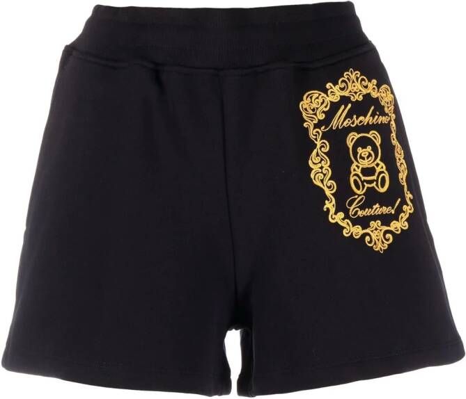 Moschino Shorts met geborduurd logo Zwart