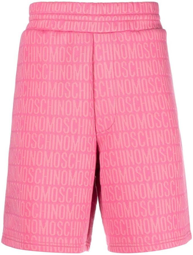 Moschino Shorts met logo-reliëf Roze