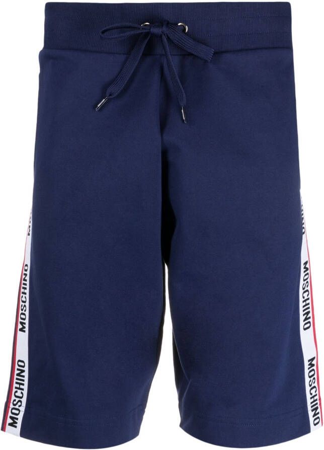 Moschino Shorts met logoband Blauw