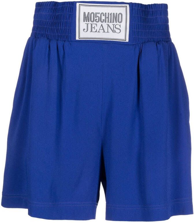 MOSCHINO JEANS Shorts met logopatch Blauw
