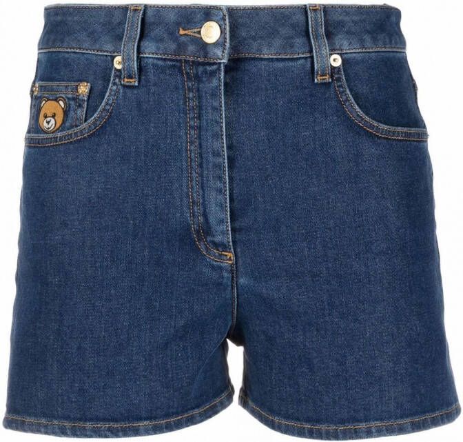 Moschino Shorts met logopatch Blauw