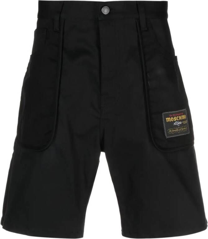 Moschino Shorts met logopatch Zwart
