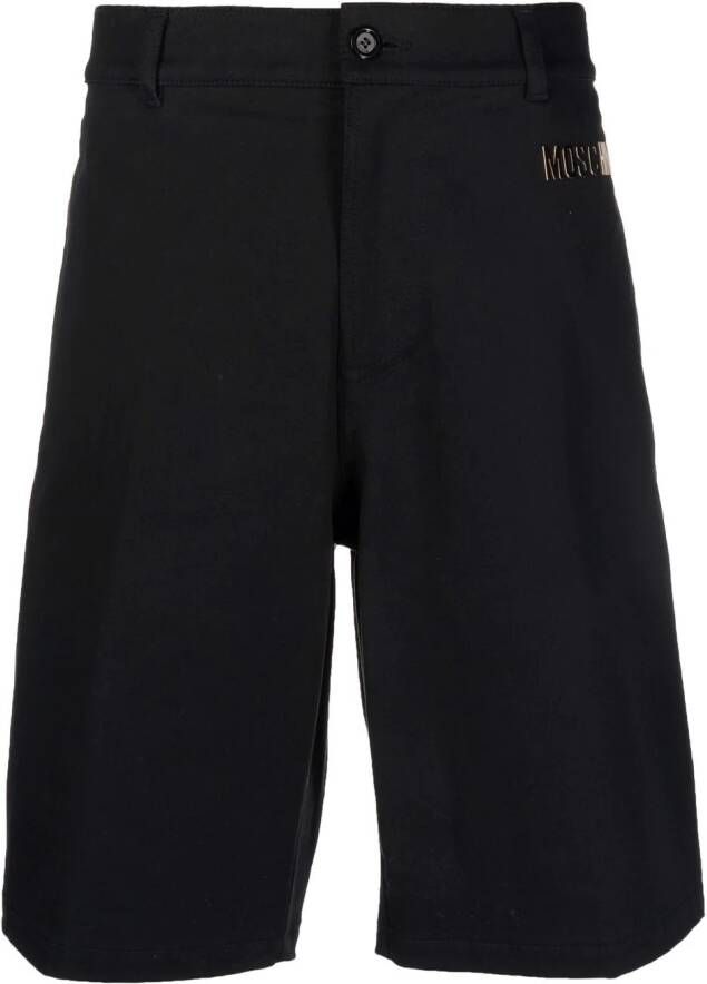 Moschino Shorts met logoplakkaat Zwart
