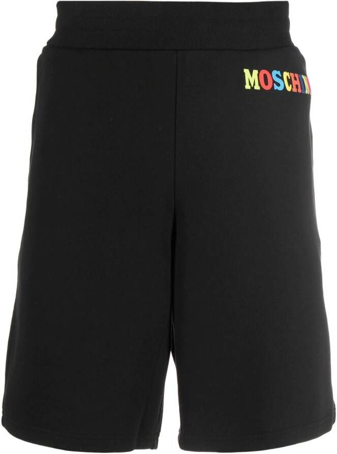 Moschino Shorts met logoprint Zwart