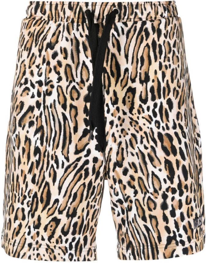 Moschino Shorts met luipaardprint Bruin