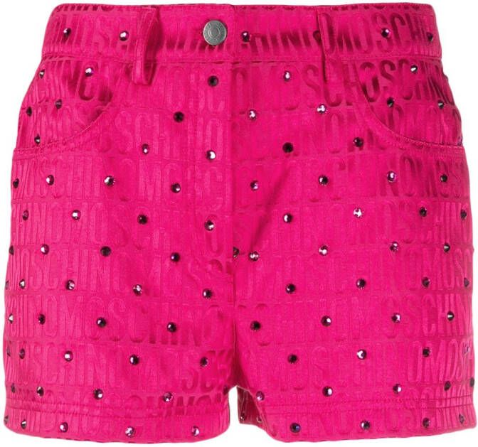 Moschino Shorts verfraaid met stras Roze