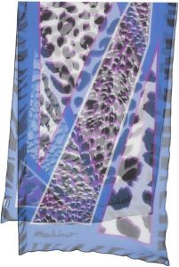 Moschino silk leopard-print scarf Blauw